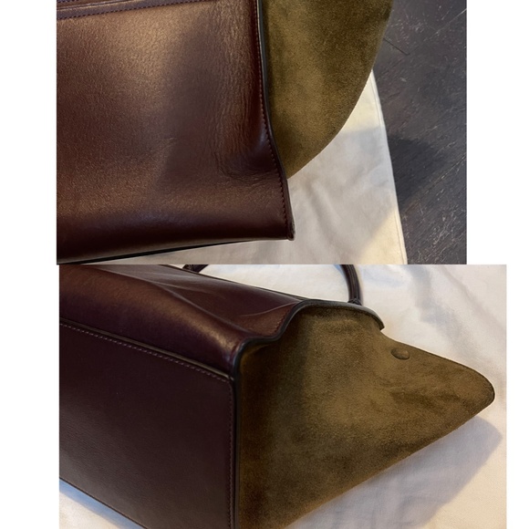 CELINE Phoebe Philo Trapeze Trapeze bag handbag tri color blue brown burgundy - Picture 15 of 16